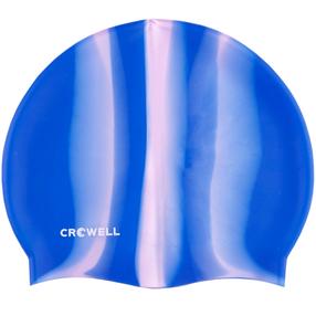 Шапочка для плавания Crowell Multi Flame, синий цв./светло-розовый цв.