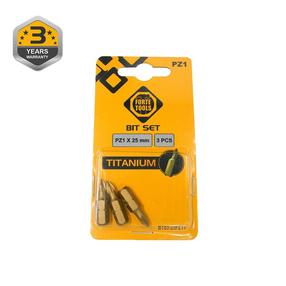Skrūvgriežu uzgaļu komplekts Forte Tools BT03-25PZT, PZ1, 25 mm
