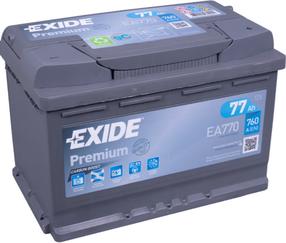 Akumuliatorius Exide Premium EA770, 12 V, 77 Ah, 760 A
