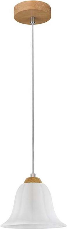 Valgusti rippuv Anna, E27, 1 x 60 W, valge v. / puidu v.