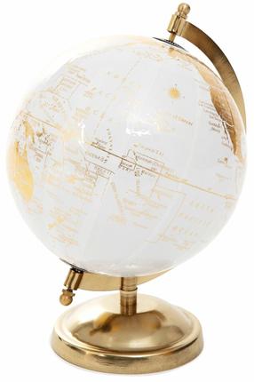 Namų dekoracija Homla Globe 857930, 15 cm, aukso sp./balta sp.