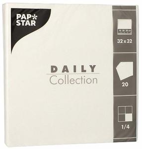 Popierinės servetėlės Pap Star Daily Collection, 32 cm x 32 cm, balta sp., 20 vnt.