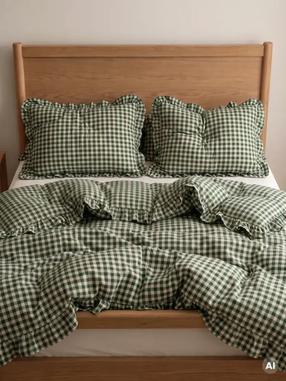 Комплект постельного белья Homla Basic Whisper 245455, зеленый цв., 50 x 60 cm, 220 x 200 cm, 3 дет.