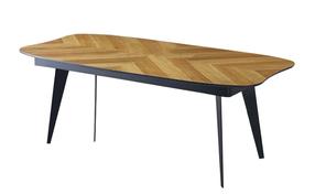 Stalas išskleidžiamas Kalune Design LR 951, ąžuolo sp./juoda sp., 102 cm x 206 cm x 77 cm