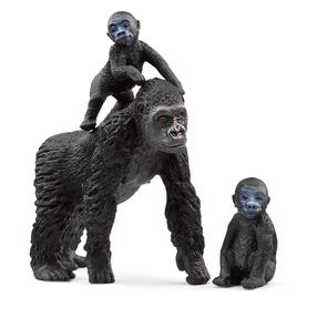 Mängukujuke Schleich Wild Life Gorilla Family 42601S, 3 tk, must v.