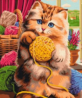 Tapymas pagal skaičius Paint it! Cat with yarn, įvairių spalvų