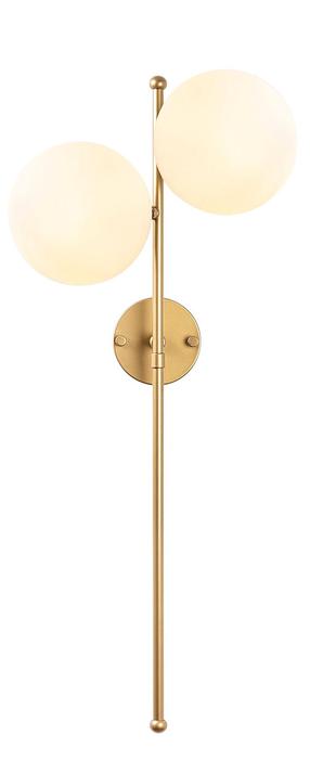 Lampa sienas Opviq Fazli 10410 942FLG2147, E14, 2 x 40 W, zelta krās. / zelta krās.
