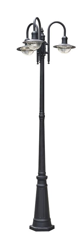 Pastatomas lauko šviestuvas Domoletti Korna, 15W, E27, IP44, juoda sp., 60.8 cm x 212 cm