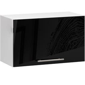 Viršutinė virtuvinė spintelė Akord Oliwia W60OK, balta sp./juoda sp., 30 cm x 60 cm x 29 cm