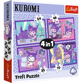 Пазл 4in1 Trefl Kuromi 34676, 20.5 см x 28.5 см, 207 шт., многоцветный