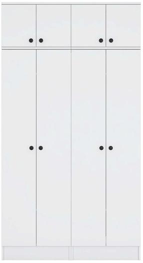 Prieškambario spinta Kalune Design EA146, balta sp., 37.4 cm x 119.6 cm x 226.4 cm