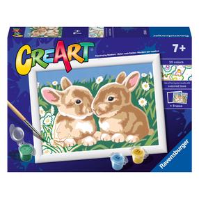 Tapymas pagal skaičius Ravensburger CreArt Fluffy Bunnies