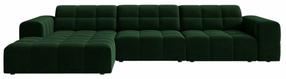 Kampinė sofa Cosmopolitan Design Chicago Bluvel 78, žalio stiklo sp., kairinė, 167 x 294 cm x 78 cm