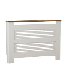 Spintelė Kalune Design Termora Radiator, balta sp./riešuto sp., 122 cm x 19 cm x 82 cm