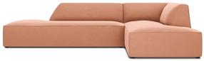 Kampinė sofa Micadoni Home Ruby Modular 4 Seats, rožinė sp., dešininė, 273 x 180 cm x 69 cm