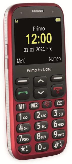 Telefons ar pogām Doro Primo 368, melns krās.