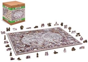 Деревянный пазл Wooden City Exploration Map, 51.9 см x 37.5 см, 750 шт.