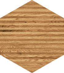 Plaadid, keraamiline Tubadzin Flare Wood Hexagon PS025880110-0125-1-010, 11 cm x 12.5 cm, pruun v.