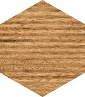 Plaadid, keraamiline Tubadzin Flare Wood Hexagon PS025880110-0125-1-010, 11 cm x 12.5 cm, pruun v.