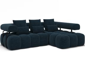 Kampinė sofa Levvi, tamsiai mėlyna sp., 184 x 260 cm x 102 cm