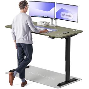 Kompiuterio stalas reguliuojamo aukščio Desktronic HomePro 42 854, 160 cm x 80 cm, 126 cm, juoda sp./žalia sp.