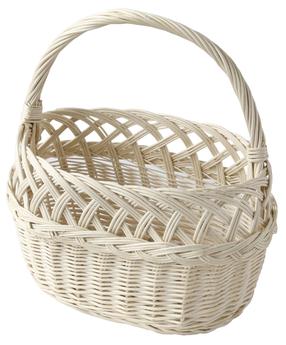 Grozs, koks, 34 cm x 21 cm, balta krās.