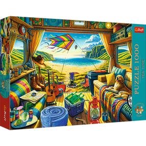 Dėlionė Trefl Tea Time Travelling By Camper 10851, 48 cm x 68.3 cm, 1000 vnt., įvairių spalvų