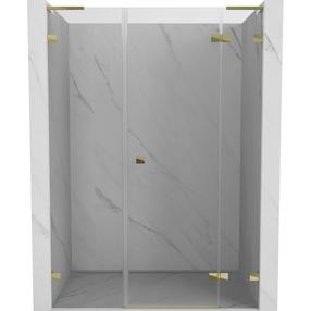 Dušo durys Mexen Lunar L Right, 145 cm x 200 cm, aukso sp./grūdintas