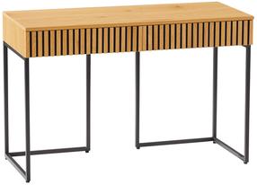 Письменный стол с ящиками Home4you Hampton 45145, 120 см x 50 см, 79 см, дубовый цв./черный цв.