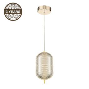 Valgusti rippuv Domoletti Bright A2360-1C, LED, 3000 °K, 1 x 10 W, läbipaistev v. / kuldne v.