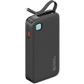 Lādētājs-akumulators (Power bank) Usams XY Series Retractable, 10000 mAh, 20 W, pelēka krās.