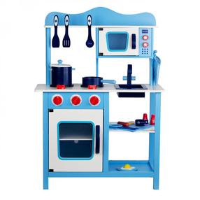 Игровая кухня, плита и набор кухонной утвари EcoToys TG53008, синий цв.