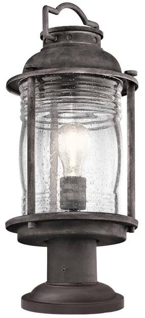 Pastatomas lauko šviestuvas Kichler Ashland Bay, 60W, E27, IP44, pilka sp., 19.3 cm x 47 cm