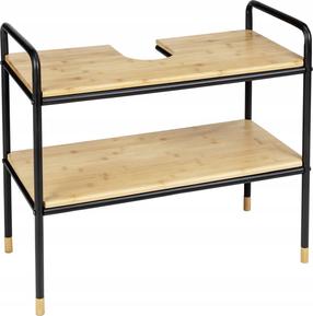 Vonios spintelė po praustuvu Wenko Loft, juoda sp./ruda sp., 33.5 cm x 70 cm x 60 cm