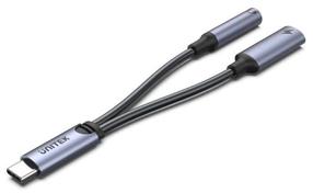 Адаптер Unitek USB-C - 3.5mm/USB-C M205A USB-C male, 3.5mm/USB-C female, черный цв./серый цв.