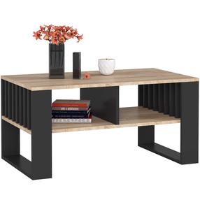 Kavos staliukas Akord Rockford, juoda sp./rusva sp., 53 cm x 92 cm x 45 cm