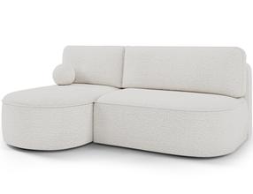 Kampinė sofa - lova Livosa Royal 01, balta sp., kairinė, 144 x 220 cm x 93 cm