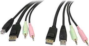 Vads StarTech USB DisplayPort® KVM Switch Cable Displayport, Displayport, 1.8 m, melna krās.