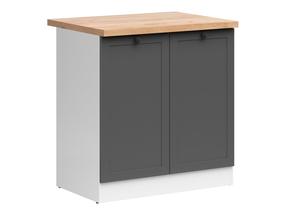 Apatinė virtuvinė spintelė Junona Line, balta sp./grafito sp./golden craft oak sp., 47 cm x 80 cm x 85.7 cm