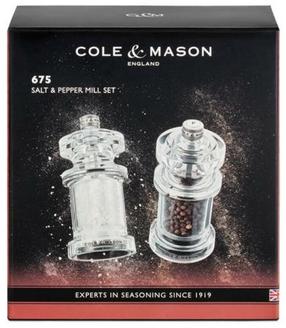 Мельница для соли и перца Cole and Mason 675, прозрачный цв., 2 шт.