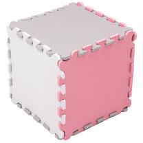 Kilimėlis kūdikiams - dėlionė Springos FM0035, 95.5 cm x 95.5 cm, rožinė sp./pilka sp.