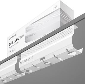 Kabeļa turētājs Desktronic, 430 x 100 mm, balts krās.