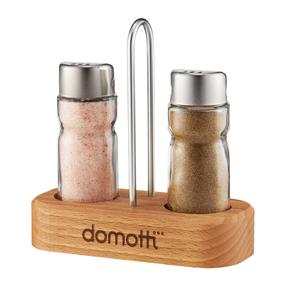 Sāls un piparu trauka komplekts Domotti Temis, sudraba krās., 12 cmx6.5 cm
