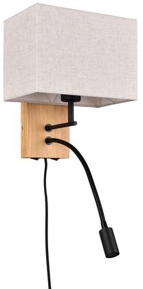 Šviestuvas sieninis Trio Nilam, E27, 3000 °K, 1 x 28 W, smėlio sp. / medienos sp.