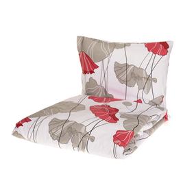 Voodipesukomplekt 4Living Poppy 633632, valge v./punane v./hall v., 50 x 60 cm, 150 x 210 cm, 2 os.