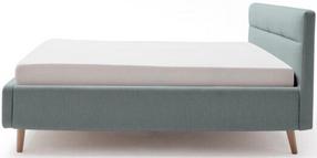 Lova dvigulė Lotte, 180 x 200 cm, žydra, be čiužinio, su grotelėmis