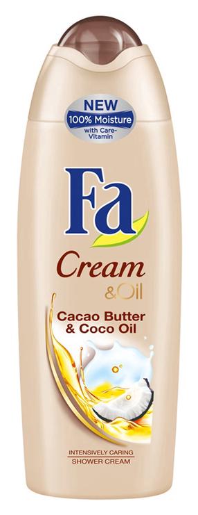 Ķermeņa mazgāšanās želeja Fa Cream & Oil Cacao & Coconut, 250 ml