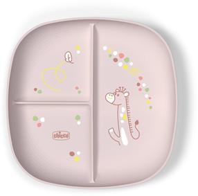 Lėkštutė Chicco Portioned, 1 m., plastikas, rožinė sp.