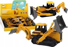 Rotaļu ekskavators Lean Toys Engineering Vehicle Series, dzeltena krās.