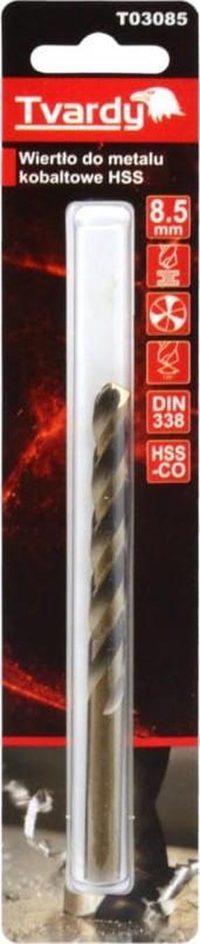 Metalo grąžtas Tvardy, metalas/nerūdijantysis plienas/aliuminiui, hss-co, cilindrinis, 8.5 mm x 12.5 cm